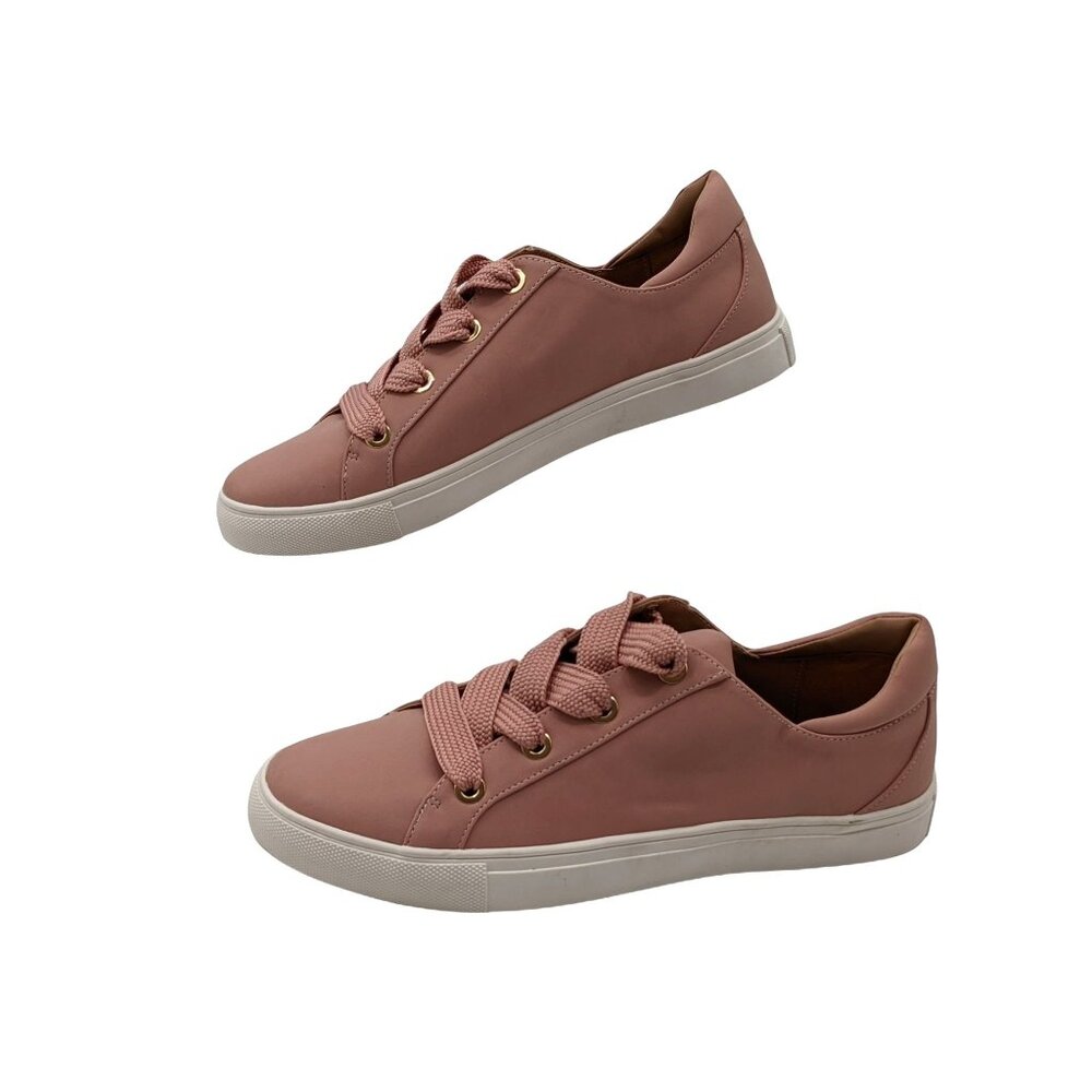 Loft Sneaker Women 10 Pink Lace Up Low Top Soft Girl Athleisure Casual New